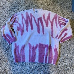 Beginning Boutique Pink Squiggle Sweater